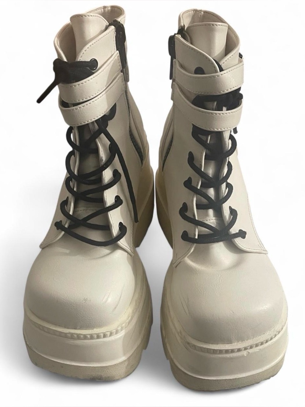 Demonia White Shaker 52 Platform Boots size 9 Rave, Festival